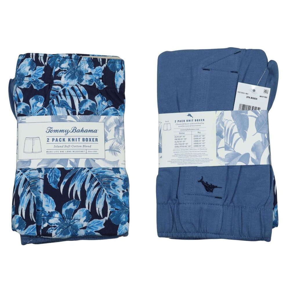 Tommy Bahama 2-Pack Soft Cotton Tropical Men's Knit Boxer Shorts Underwear NWT